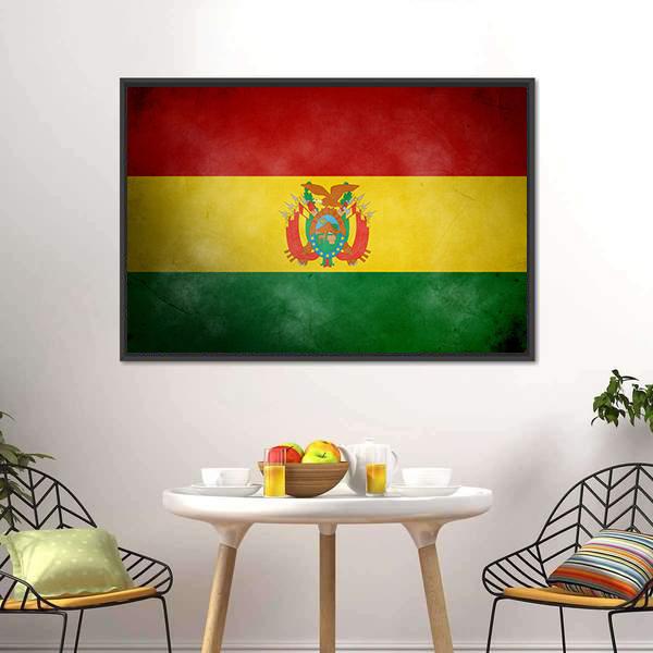 Bolivia Flag Canvas Wall Art-3 Horizontal-Gallery Wrap-25" x 16"-Tiaracle