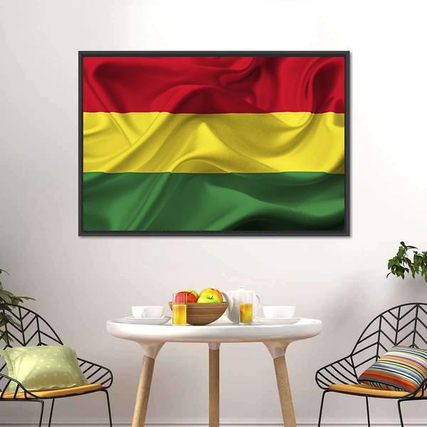 Bolivia Waving Flag Canvas Wall Art-3 Horizontal-Gallery Wrap-25" x 16"-Tiaracle