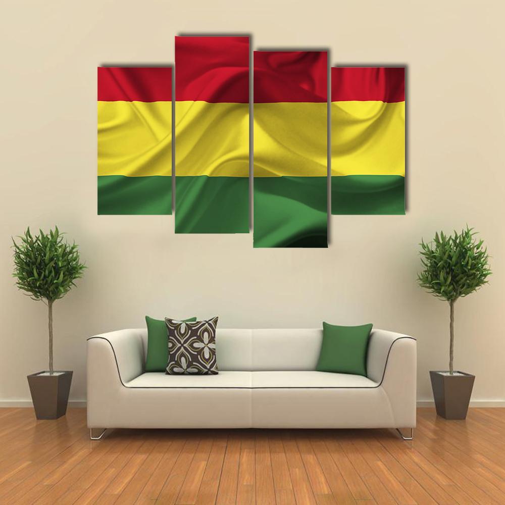 Bolivia Waving Flag Canvas Wall Art-4 Pop-Gallery Wrap-50" x 32"-Tiaracle