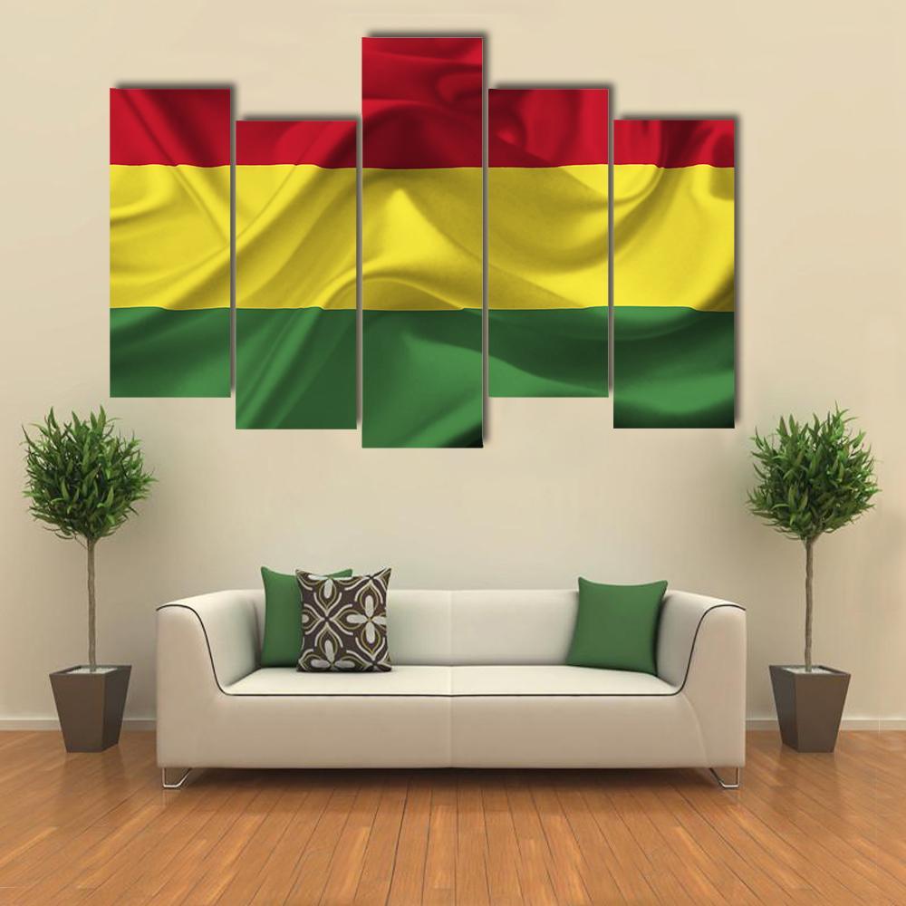 Bolivia Waving Flag Canvas Wall Art-5 Pop-Gallery Wrap-47" x 32"-Tiaracle