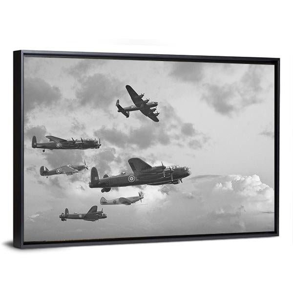 Bombers In World War ll Canvas Wall Art-3 Horizontal-Gallery Wrap-25" x 16"-Tiaracle