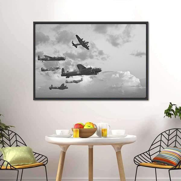 Bombers In World War ll Canvas Wall Art-3 Horizontal-Gallery Wrap-25" x 16"-Tiaracle