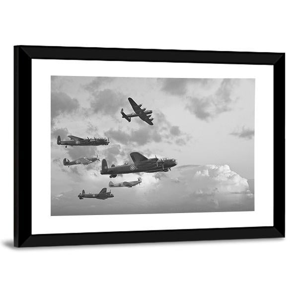 Bombers In World War ll Canvas Wall Art-3 Horizontal-Gallery Wrap-25" x 16"-Tiaracle