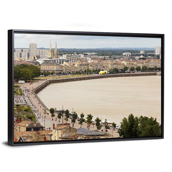 Bordeaux Dockside France Canvas Wall Art-3 Horizontal-Gallery Wrap-25" x 16"-Tiaracle