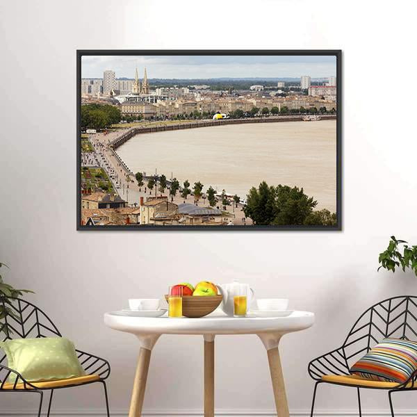Bordeaux Dockside France Canvas Wall Art-3 Horizontal-Gallery Wrap-25" x 16"-Tiaracle