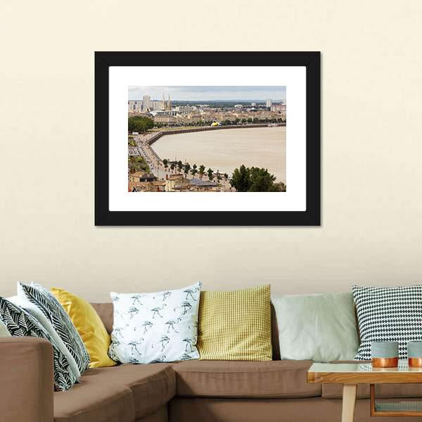 Bordeaux Dockside France Canvas Wall Art-3 Horizontal-Gallery Wrap-25" x 16"-Tiaracle
