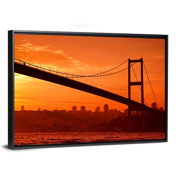 Bosphorus Bridge Canvas Wall Art-3 Horizontal-Gallery Wrap-25" x 16"-Tiaracle