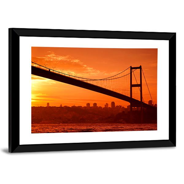 Bosphorus Bridge Canvas Wall Art-3 Horizontal-Gallery Wrap-25" x 16"-Tiaracle