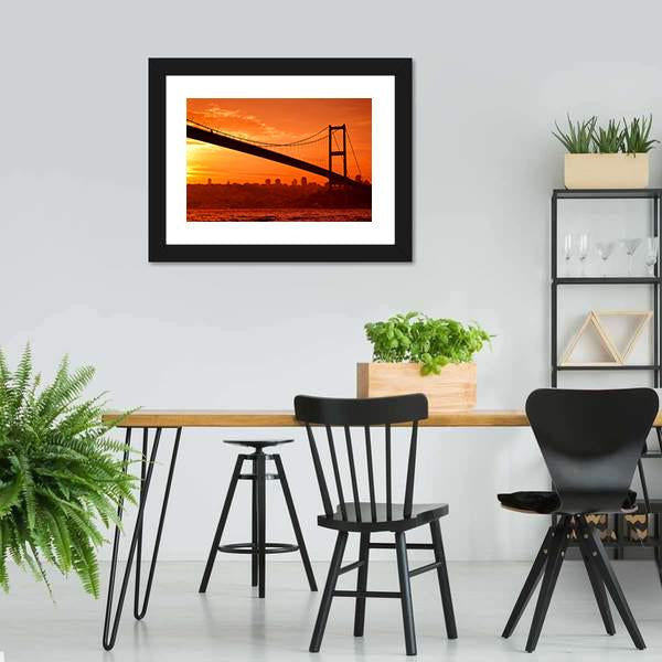 Bosphorus Bridge Canvas Wall Art-3 Horizontal-Gallery Wrap-25" x 16"-Tiaracle