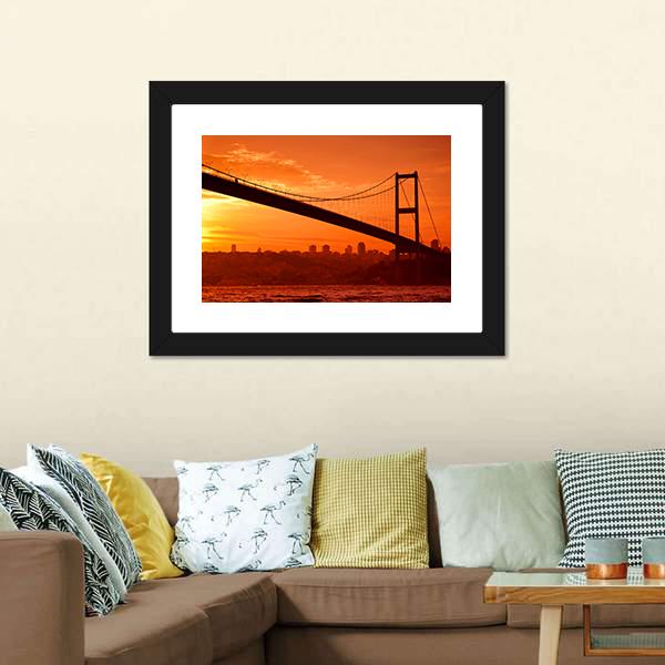 Bosphorus Bridge Canvas Wall Art-3 Horizontal-Gallery Wrap-25" x 16"-Tiaracle