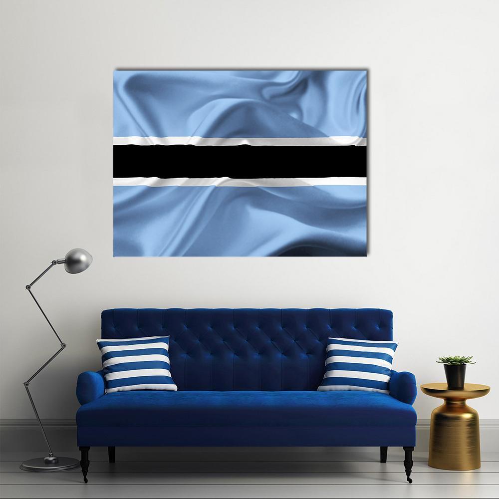 Botswana Waving Flag Canvas Wall Art-1 Piece-Gallery Wrap-48" x 32"-Tiaracle