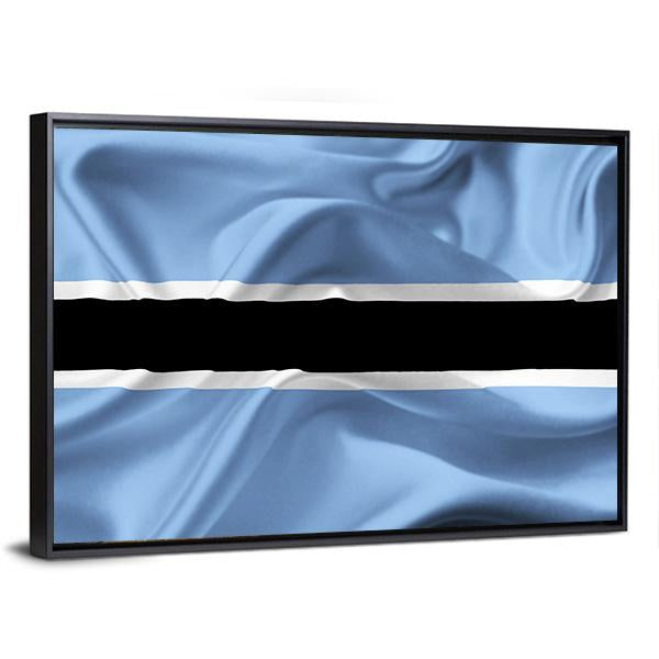 Botswana Waving Flag Canvas Wall Art-3 Horizontal-Gallery Wrap-25" x 16"-Tiaracle