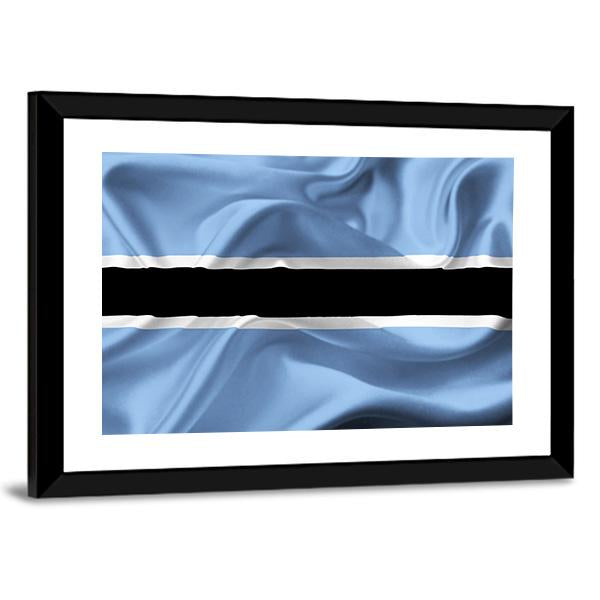 Botswana Waving Flag Canvas Wall Art-3 Horizontal-Gallery Wrap-25" x 16"-Tiaracle