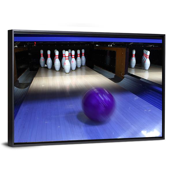 Bowling Ball & Pins Canvas Wall Art-3 Horizontal-Gallery Wrap-25" x 16"-Tiaracle