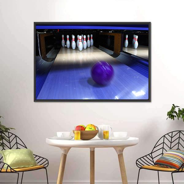 Bowling Ball & Pins Canvas Wall Art-3 Horizontal-Gallery Wrap-25" x 16"-Tiaracle