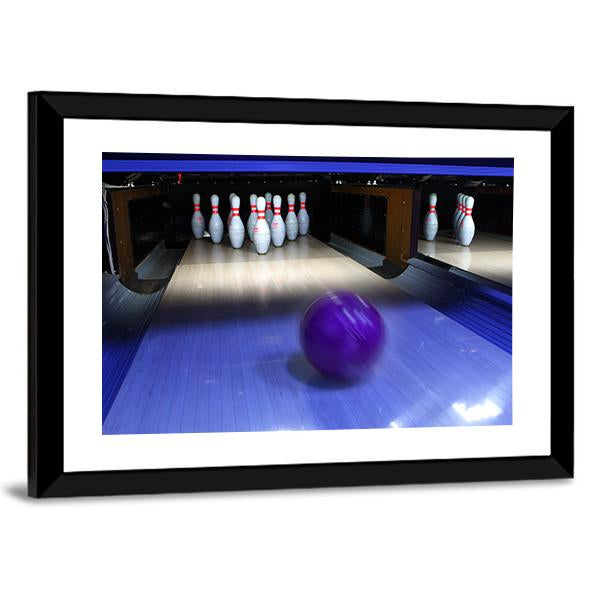 Bowling Ball & Pins Canvas Wall Art-3 Horizontal-Gallery Wrap-25" x 16"-Tiaracle