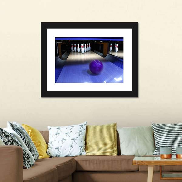 Bowling Ball & Pins Canvas Wall Art-3 Horizontal-Gallery Wrap-25" x 16"-Tiaracle