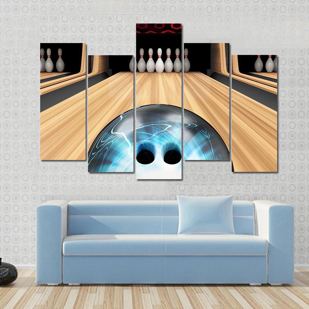 Bowling Ball Ready To Hit Canvas Wall Art-5 Pop-Gallery Wrap-47" x 32"-Tiaracle