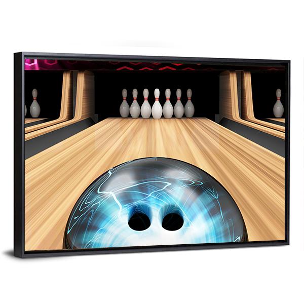 Bowling Ball Ready To Hit Canvas Wall Art-3 Horizontal-Gallery Wrap-25" x 16"-Tiaracle