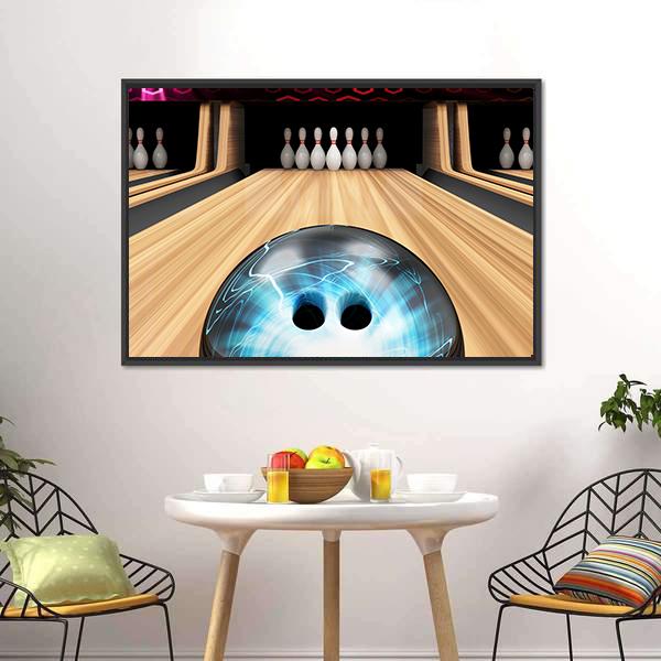 Bowling Ball Ready To Hit Canvas Wall Art-3 Horizontal-Gallery Wrap-25" x 16"-Tiaracle