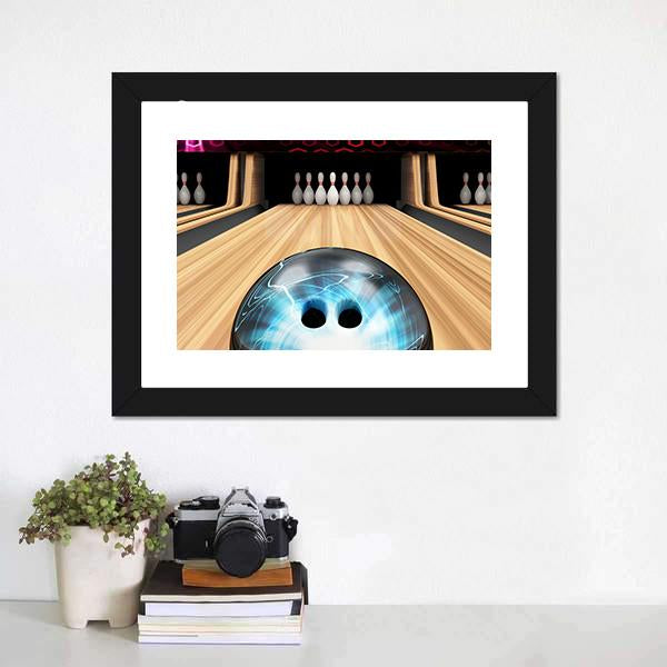 Bowling Ball Ready To Hit Canvas Wall Art-1 Piece-Framed Print-20" x 16"-Tiaracle