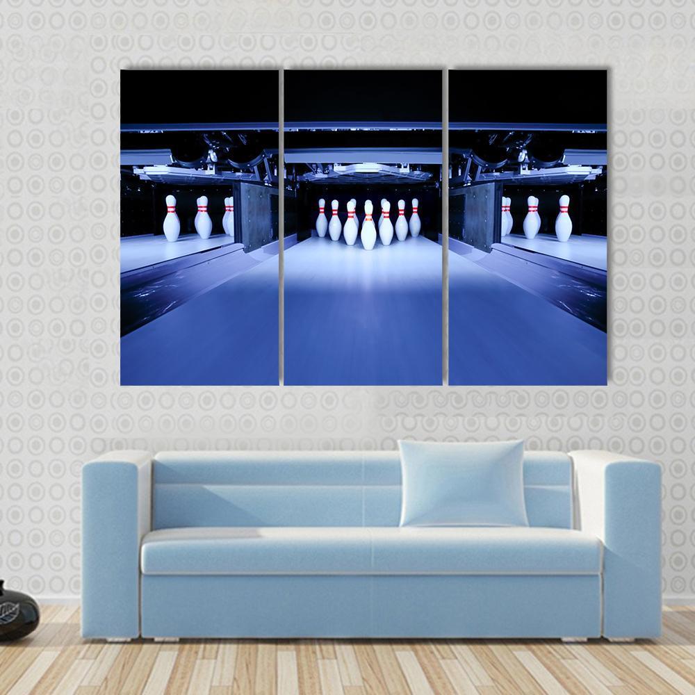 Bowling Pins Canvas Wall Art-3 Horizontal-Gallery Wrap-37" x 24"-Tiaracle