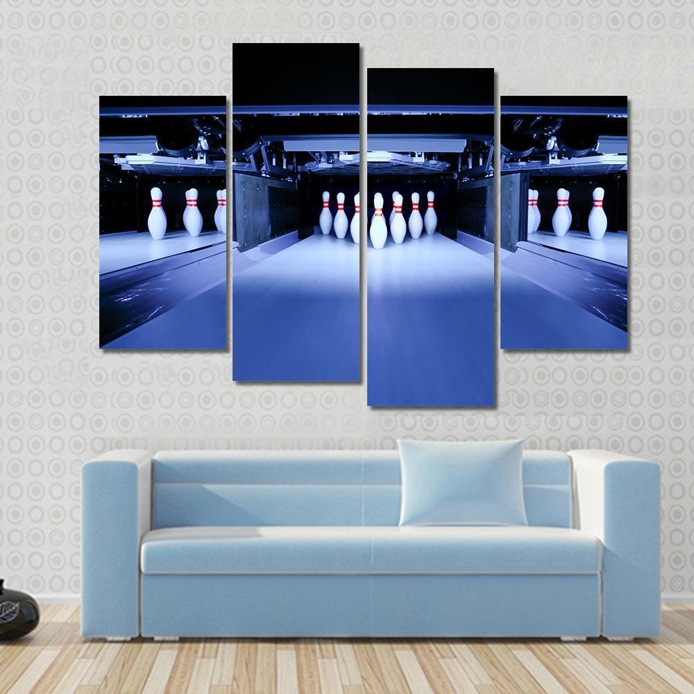 Bowling Pins Canvas Wall Art-4 Pop-Gallery Wrap-50" x 32"-Tiaracle