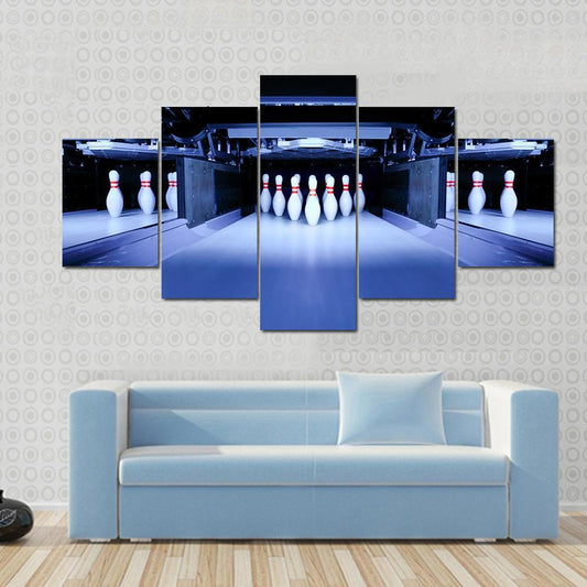 Bowling Pins Canvas Wall Art-5 Star-Gallery Wrap-62" x 32"-Tiaracle