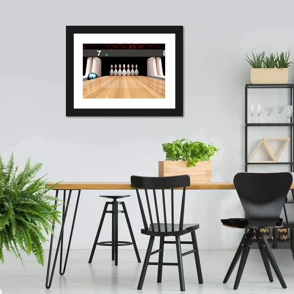 Bowling Pins On Wooden Lane Canvas Wall Art-3 Horizontal-Gallery Wrap-25" x 16"-Tiaracle