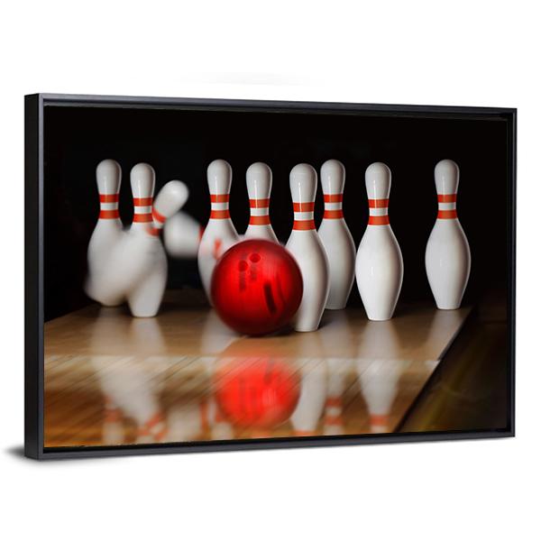 Bowling Strike Canvas Wall Art-3 Horizontal-Gallery Wrap-25" x 16"-Tiaracle