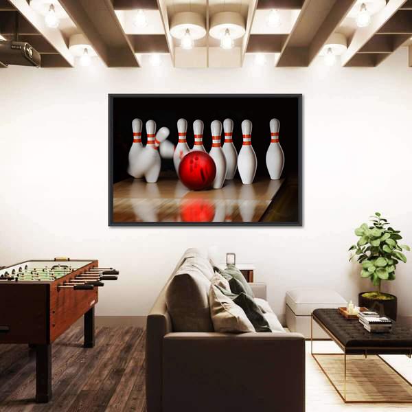 Bowling Strike Canvas Wall Art-3 Horizontal-Gallery Wrap-25" x 16"-Tiaracle