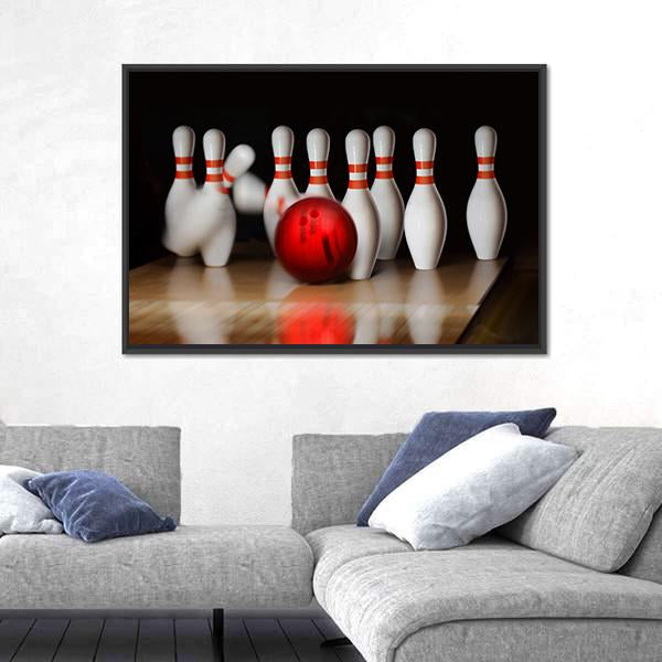 Bowling Strike Canvas Wall Art-3 Horizontal-Gallery Wrap-25" x 16"-Tiaracle