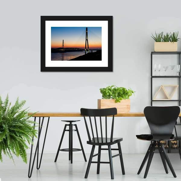 Bridge On Russian Island Canvas Wall Art-3 Horizontal-Gallery Wrap-25" x 16"-Tiaracle