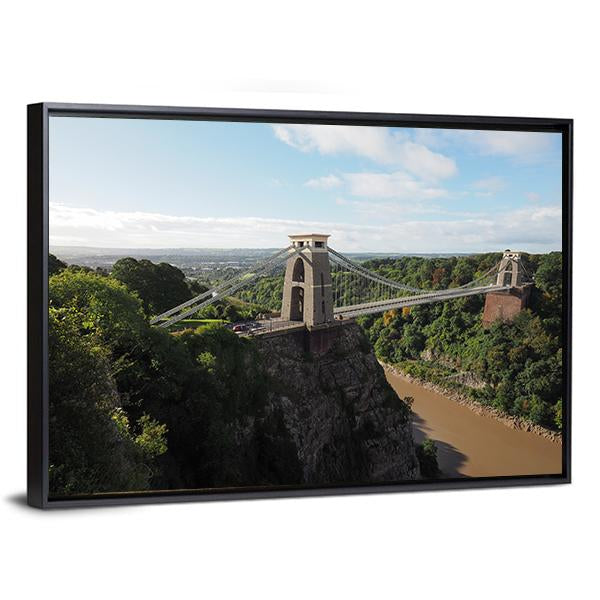 Bridge Spanning Avon Gorge Canvas Wall Art-3 Horizontal-Gallery Wrap-25" x 16"-Tiaracle