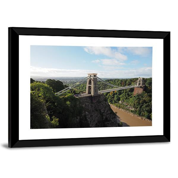 Bridge Spanning Avon Gorge Canvas Wall Art-3 Horizontal-Gallery Wrap-25" x 16"-Tiaracle