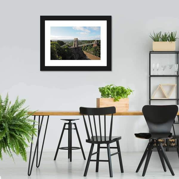 Bridge Spanning Avon Gorge Canvas Wall Art-3 Horizontal-Gallery Wrap-25" x 16"-Tiaracle