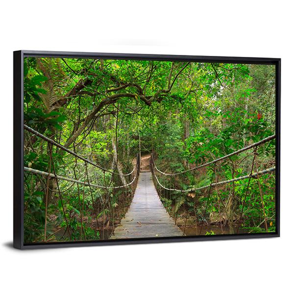 Bridge To The Jungle Canvas Wall Art-3 Horizontal-Gallery Wrap-25" x 16"-Tiaracle