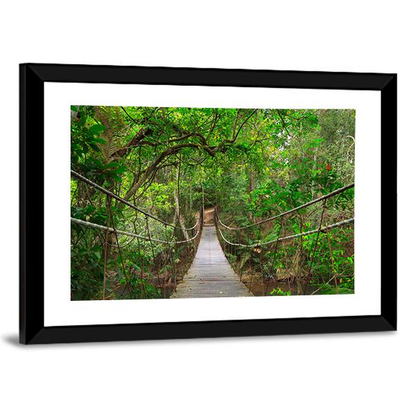 Bridge To The Jungle Canvas Wall Art-3 Horizontal-Gallery Wrap-25" x 16"-Tiaracle