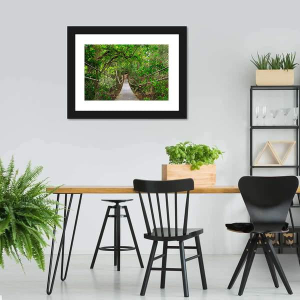 Bridge To The Jungle Canvas Wall Art-3 Horizontal-Gallery Wrap-25" x 16"-Tiaracle