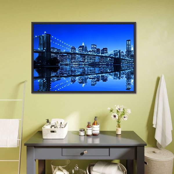 Brooklyn Bridge In NY Canvas Wall Art-3 Horizontal-Gallery Wrap-25" x 16"-Tiaracle