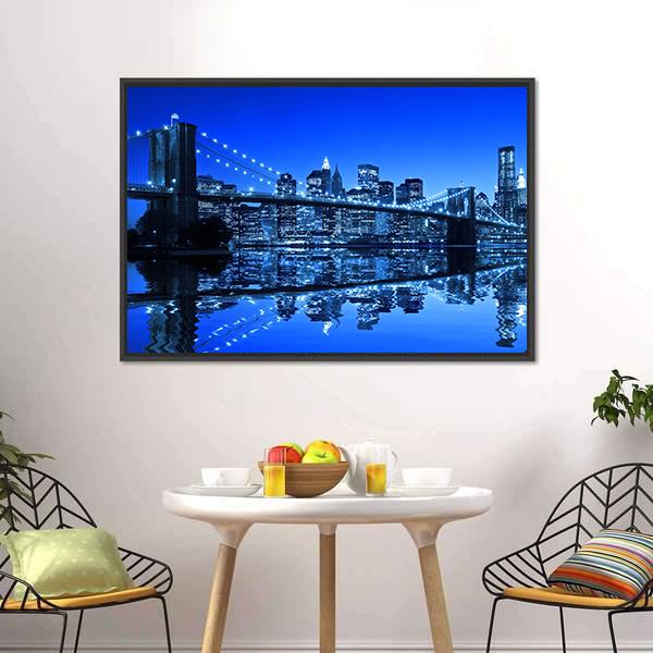 Brooklyn Bridge In NY Canvas Wall Art-3 Horizontal-Gallery Wrap-25" x 16"-Tiaracle