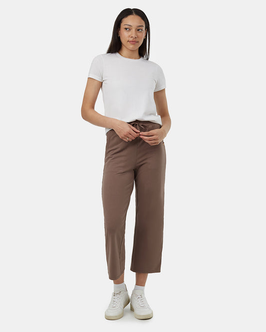 French Terry Cropped Wide Leg Sweatpant
