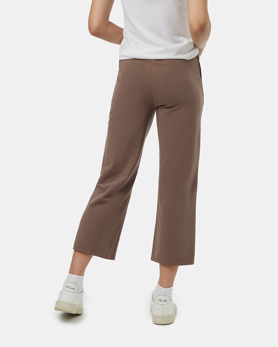 French Terry Cropped Wide Leg Sweatpant