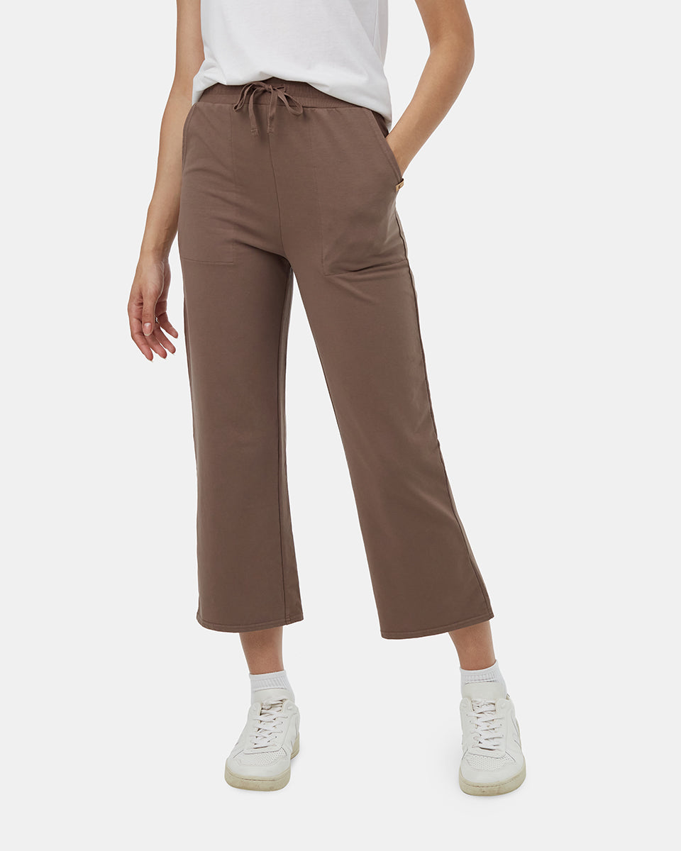 French Terry Cropped Wide Leg Sweatpant