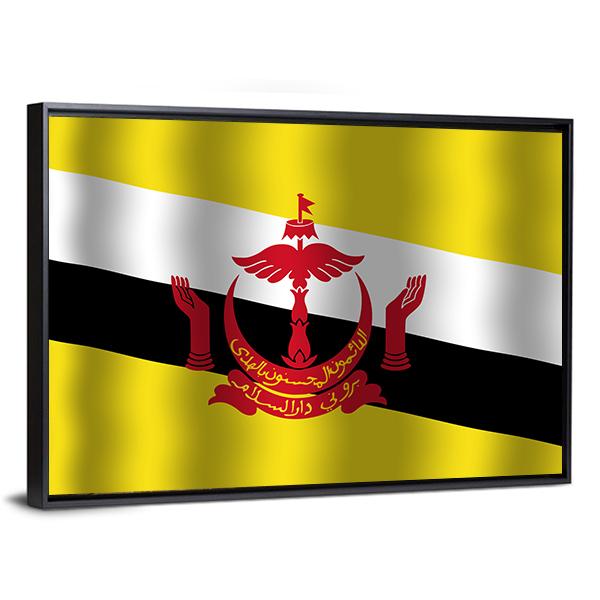 Brunei Flag Canvas Wall Art-3 Horizontal-Gallery Wrap-25" x 16"-Tiaracle