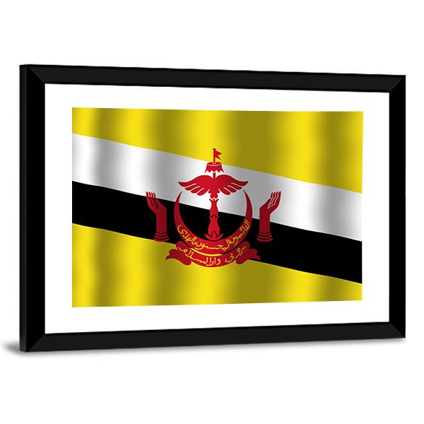 Brunei Flag Canvas Wall Art-3 Horizontal-Gallery Wrap-25" x 16"-Tiaracle