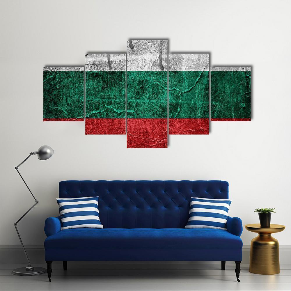 Bulgarian Flag Canvas Wall Art-5 Star-Gallery Wrap-62" x 32"-Tiaracle