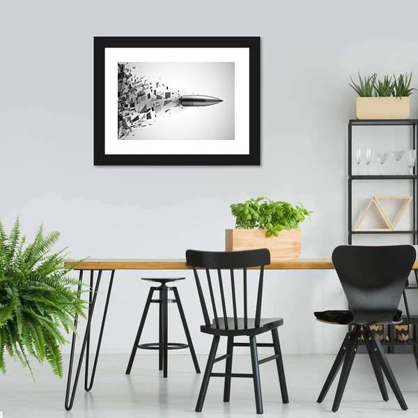 Bullet Shot Smashed The Glass In The Splinters Canvas Wall Art-3 Horizontal-Gallery Wrap-25" x 16"-Tiaracle