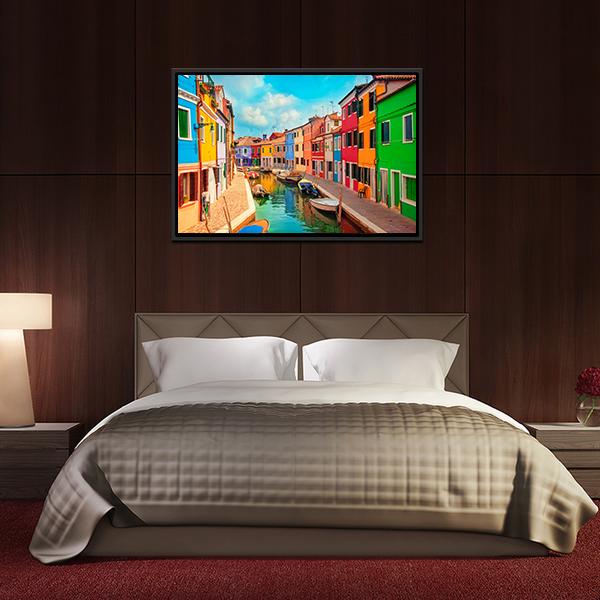 Burano Island In Venice Canvas Wall Art-3 Horizontal-Gallery Wrap-25" x 16"-Tiaracle