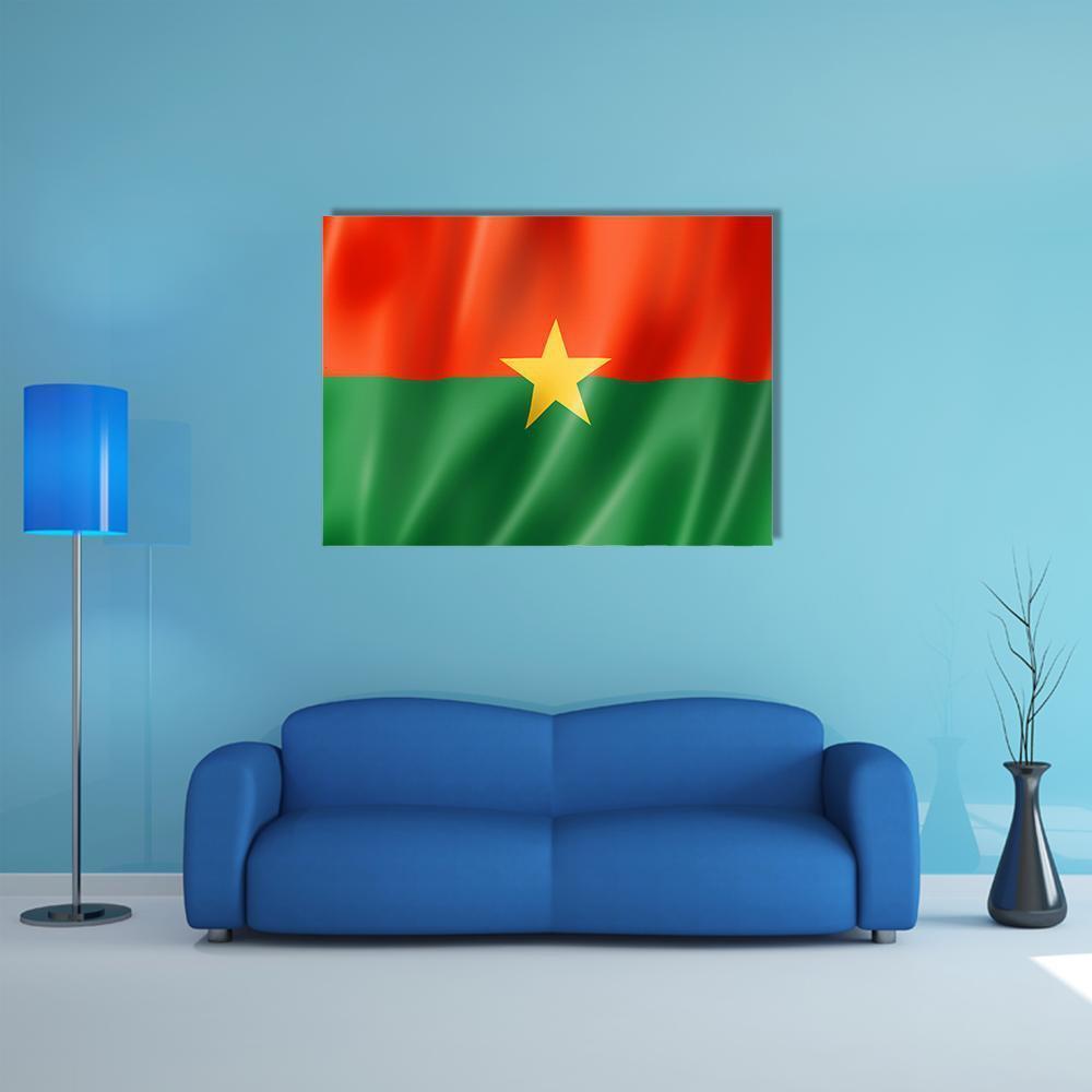 Burkina Faso Flag Canvas Wall Art-1 Piece-Gallery Wrap-48" x 32"-Tiaracle